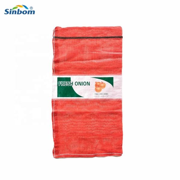 45*75cm Red Leno Onion Packaging Mesh Bag 25kg 10kg for Onion Distribution Network