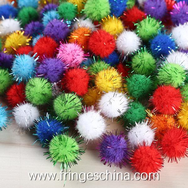 Wholesale Colorful DIY Party Decoration Glitter Pom Pom Ball