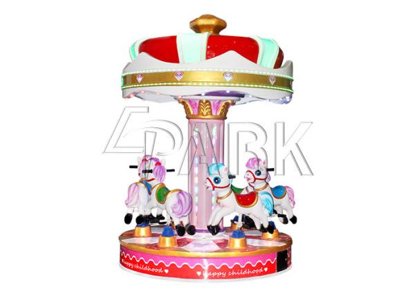 Amusement Kiddie Ride Carousel Easy Moved Merry - Go - Round With Led Lights