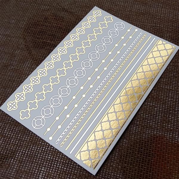 Metallic Gold Thin Line Amazing Hair Tattoo