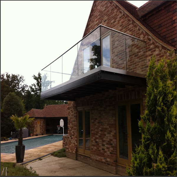 Balcony Frameless Glass Railings Aluminium U Channel Glass Balustrade
