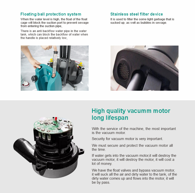 Compact Walk-Behind Floor Scrubber Dual 250MM Brushes 80 Mins Runtime