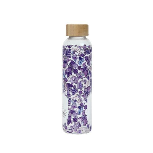 Eco Friendly 20 0Z Water Glass Drinking Bottles With Bamboo Lid