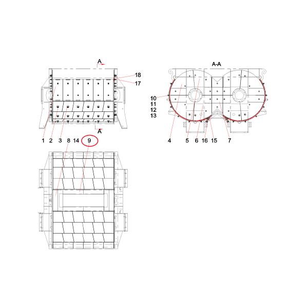 11779933 Discharge Gate Threshold JS2000A.3.2-11 For HZS120 HZS180