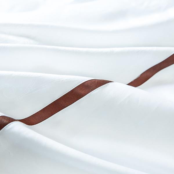 Cheap price jacquard bedding set custom ribbon hotel duvet cover set bed sheet