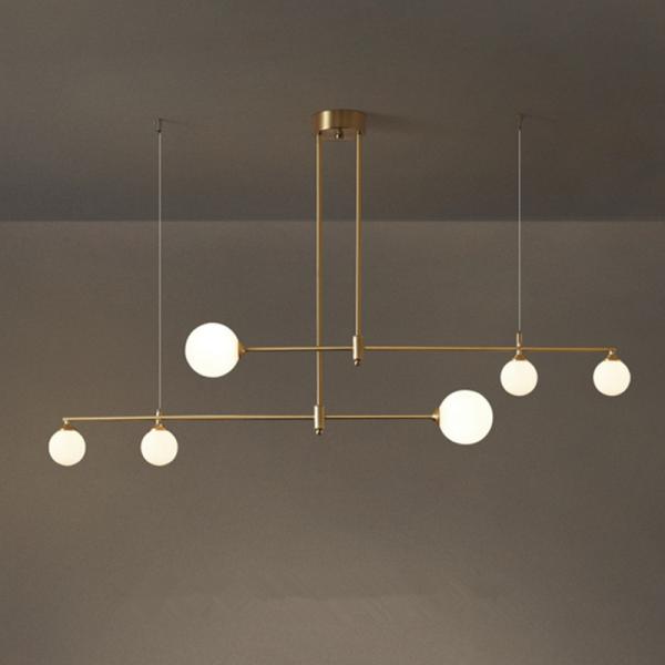Modern long pendant light Glass Ball Pendant Lighting Dinning Room linear chandelier(WH-MI-221)