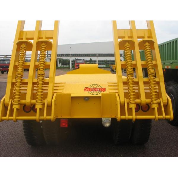 40 T 2 Axle Low Bed Semi Trailer High Strength Steel Material 8 Pcs Tyre