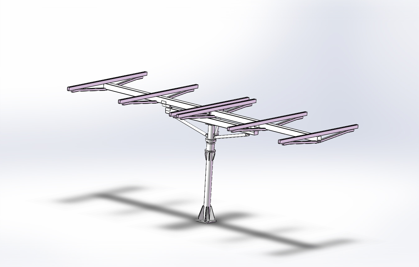 2KW Dual Axis Sun Tracking System 12V 24V DC 4 Panels Two Axis Solar Tracker
