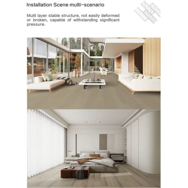 White Oak Multilayer Solid Engineered Wood Laminate Flooring Outdoor 15mm