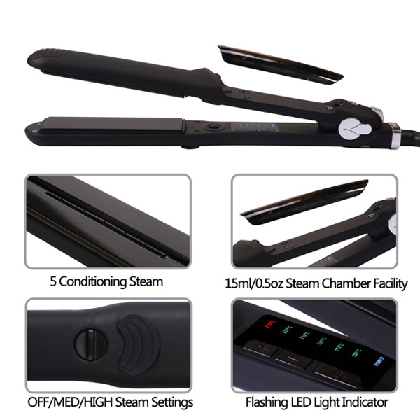 Infrared Nano Titanium Flat Iron Automatic Steam Hair Straightener