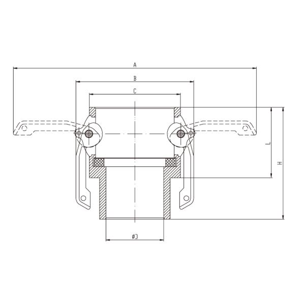 нержавеющая сталь БСП дюйма 316 1/2», БСПТ, ДИН2999 продела нитку тип б соединения камлок быстрый