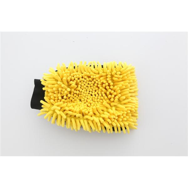 yellow/grey color microfiber plush chenille car cleaning detailing house cleaning wash mitts/gloves