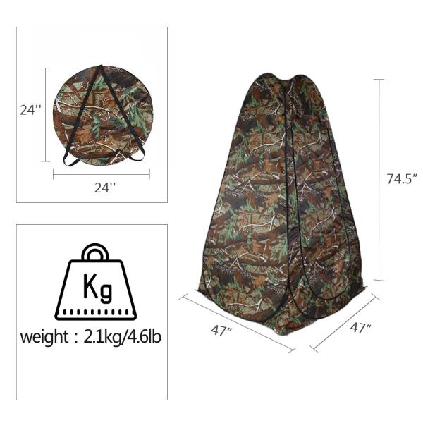 SGS Portable Polyester Steel Pop Up Shower Room With No Bottom