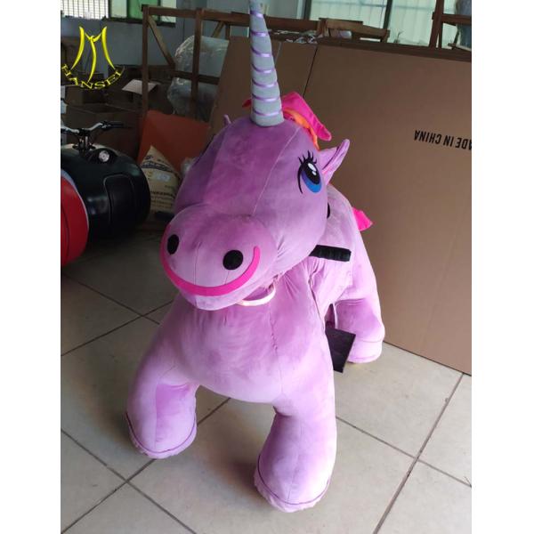 Hansel coin operated walking animal rides for mall motorized animal plush unicorn rides