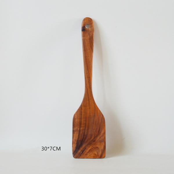 Acacia Kitchen Wooden Utensils Teak Six Piece Long Handle Wooden Spatula