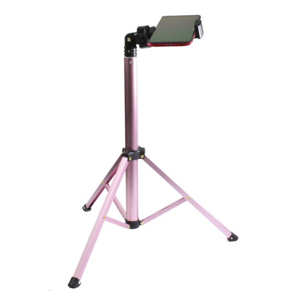 1.6m Rose Gold Floor Lightweight Video Tripod , FCC 5kg Foldable Tripod For Camera