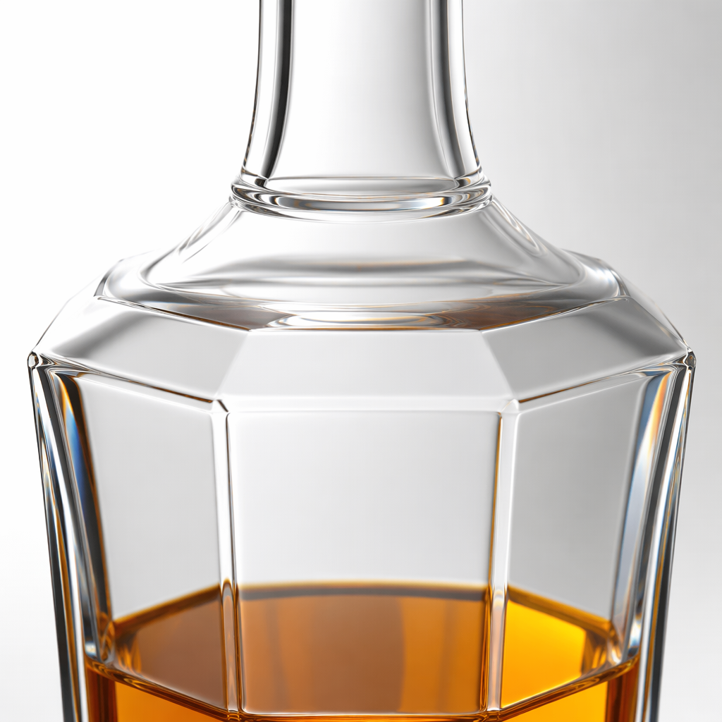 Hexagonal High Flint Glass Liquor Bottle 750ml For Whiskey Vodka Spirits