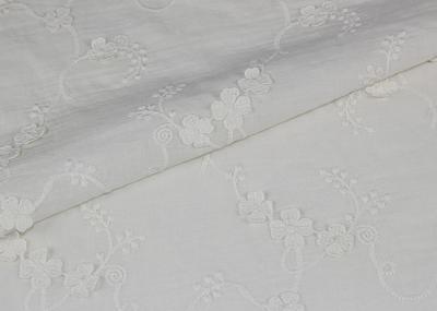 Fashion 3D Flower Lace Fabric , Embroidered Cotton Lace Fabric By The Yard