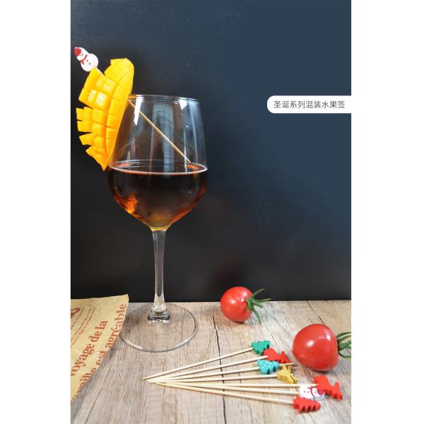 Different Size Bamboo Fruit Sticker Art Stickers Snowman Stickers for Cocktail Decoration