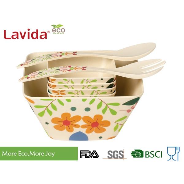 Large Size Eco Bamboo Serving Bowl Easy Cleaning Anti - Bacteria Heat Resistance