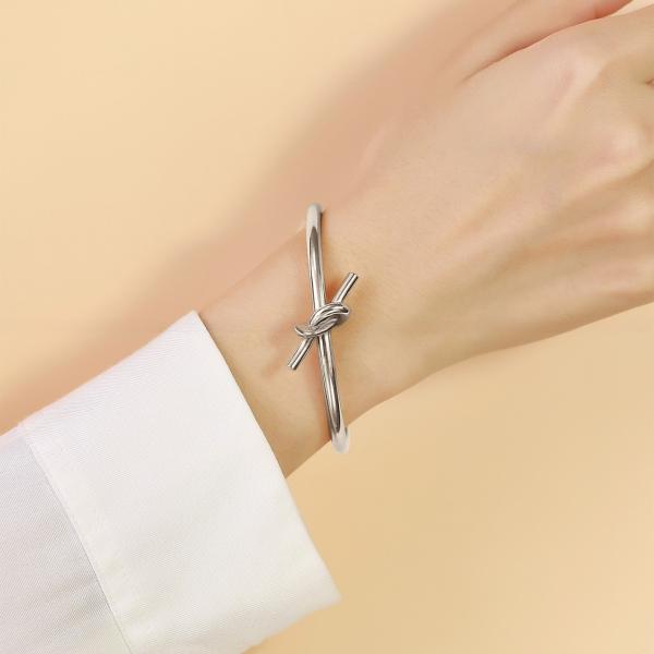 Geometric Stainless Steel Cuff Bracelet Bangle Adjustable For Mom Wife Mother