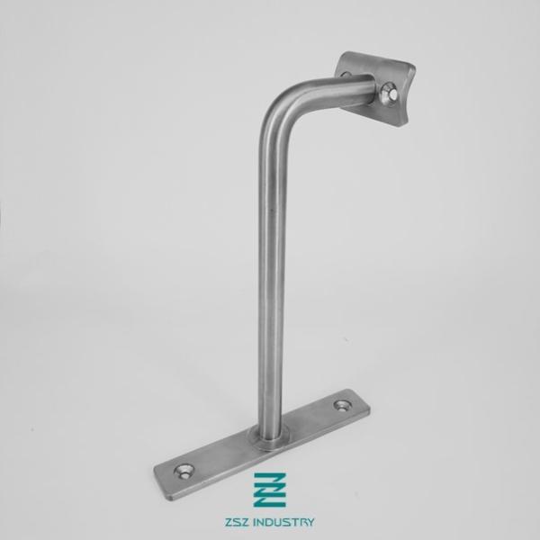 Wall Mounting Exterior Stair Brackets Glass Balustrade 45mm Height Satin / Mirror Polish