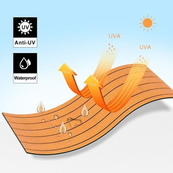 Plancher de bateau imperméable à l'eau feuille de mousse EVA pour le pont de yacht en surface en rainures de pinceau