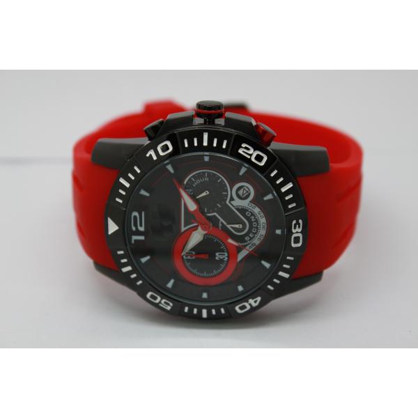 Two Movement Digital Wrist Watches Stainless Steel Case With Silicone Band For Men