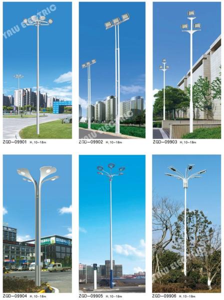 18meters Q235 galvanized polygon auto lift street high mast lighting pole with LED lights