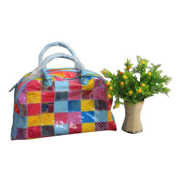 Recyclable Fashion PVC Reusable Fabric Carrier Bags For Suppermarket Shopping