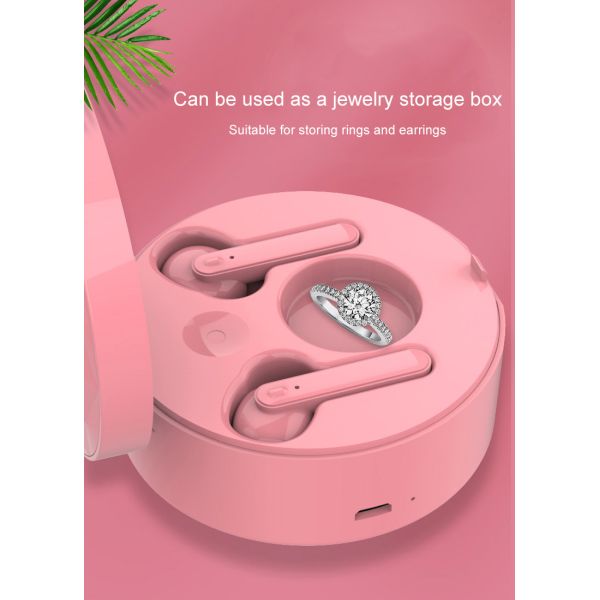 Makeup Mirror True Wireless Stereo Earbuds Mobile Holder Wireless Headset With Microphone and Makeup Mirror and Mobile Holder