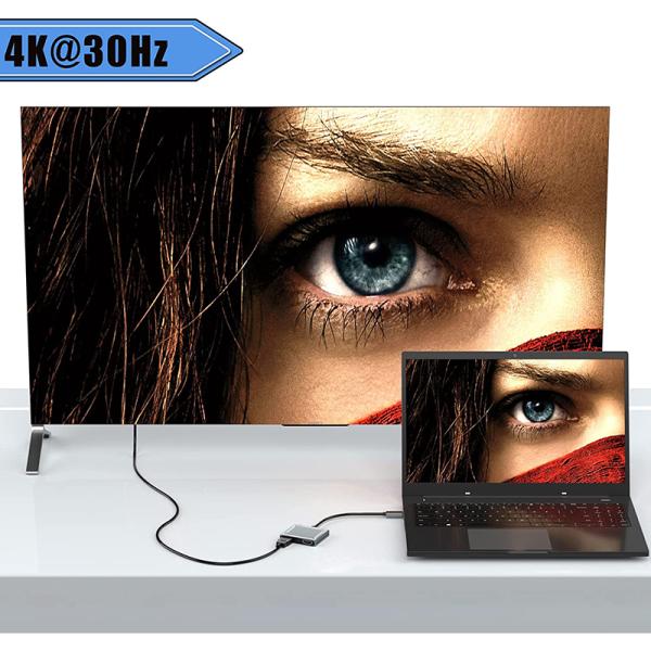 USB C Type C Interface Connector Dual HDMI Adapter 4K 4 In 1 USB 3.0 Hub For Laptop