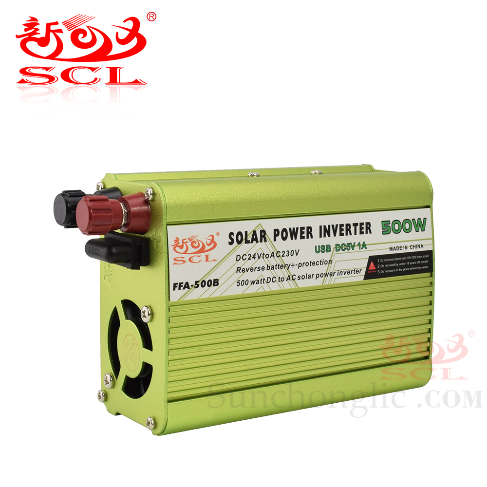 FFA-500B 500VA Modified Sine Wave DC-AC Power Inverter with Battery Reverse-Connection Protection & 5V1A USB Port