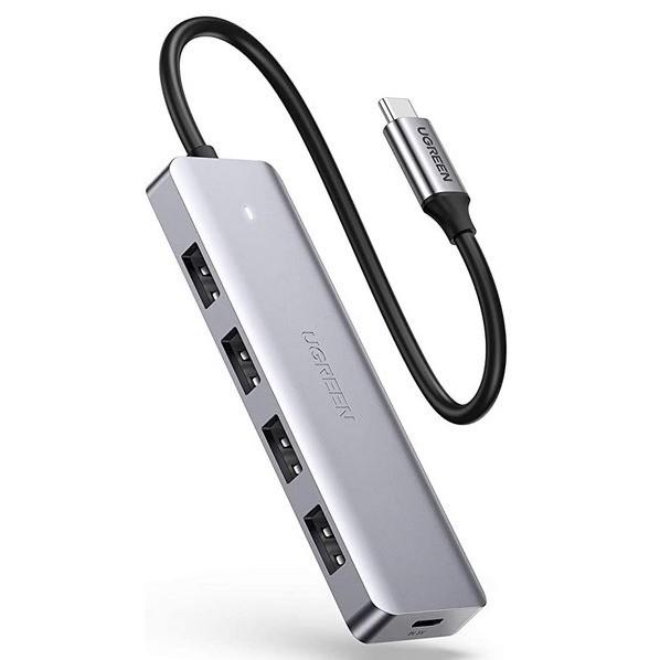 USB C Hub 4 Ports, USB C to USB Hub with 4 USB 3.0, Powered USB C Splitter for Laptop