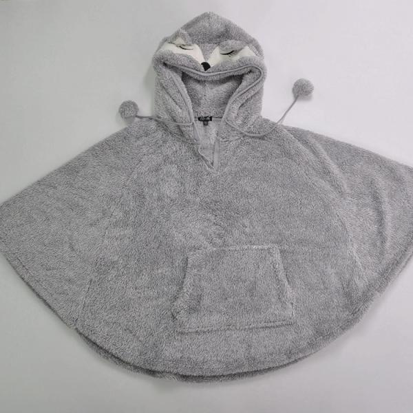 Hooded Fluffy Wearable Blanket Poncho Thick Throw Wrap Blanket