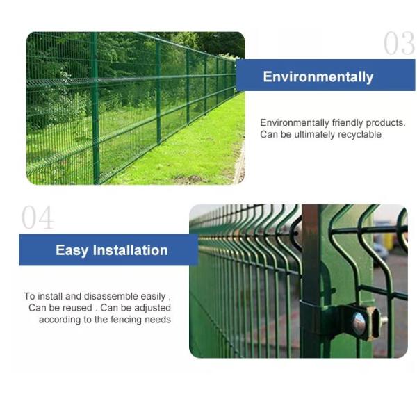 3.5mm Four Bends 3d Wire Mesh Fence 60mm*60mm / 50mm*50mm Post Size