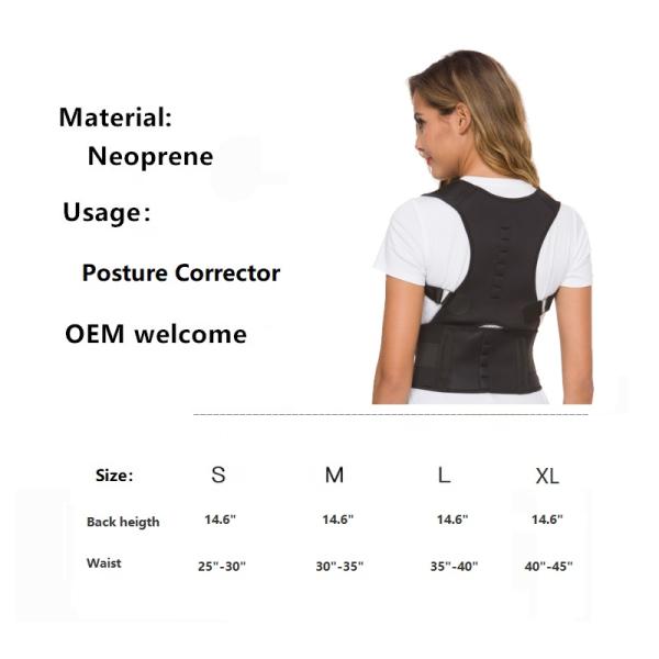 Best selling posture correction unisex back support neoprene orthosis OEM posture orthosis
