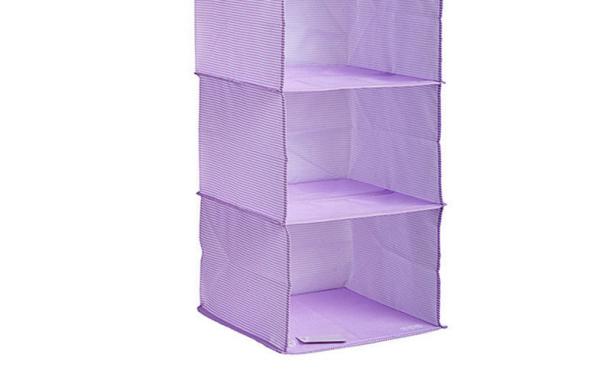 Purple Luggage Organizer Bags , Four Lattice Hanging Travel Toiletry Bag