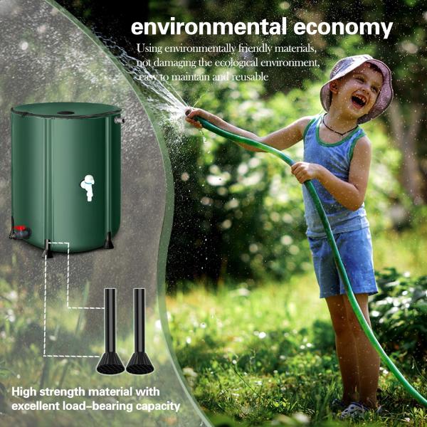 Collapsible Rain Barrel Water Storage Containers-53 Gallon Portable Rainwater Collect System Water Tank To Collect Rainwater From Gutter Downspout Water Catcher With Spigots,Filter＆Overflow Kits