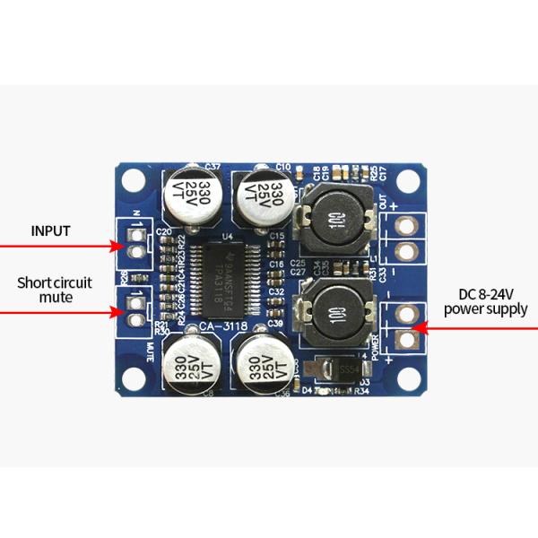 Tpa3118 1X60W 12-24V PBTL Mono Class D Digital Power Amplifier Board для аудиомодуля