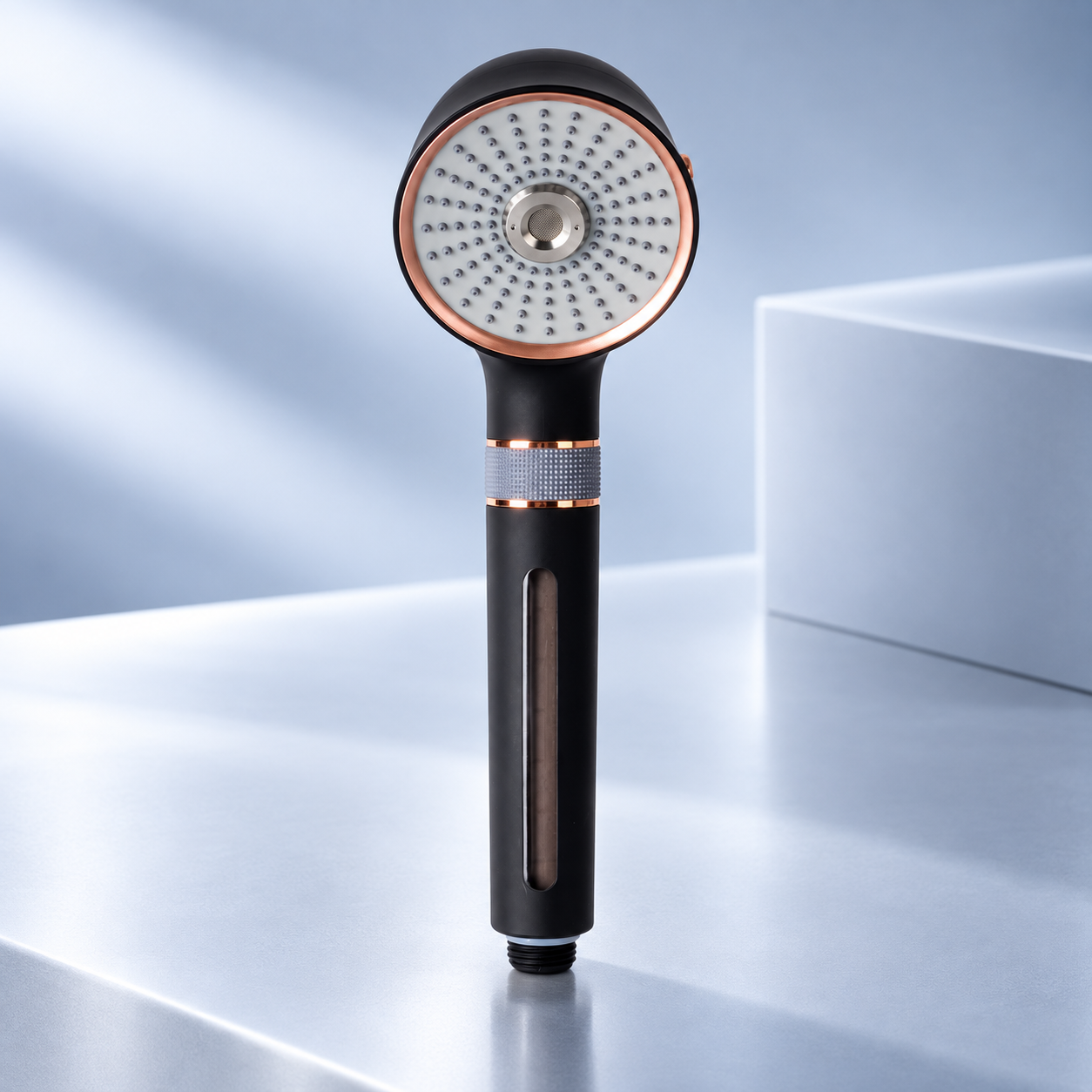 Black Rose Gold Micro Nano Bubble Shower Head 3 Spray Modes Water Saving Handheld Shower