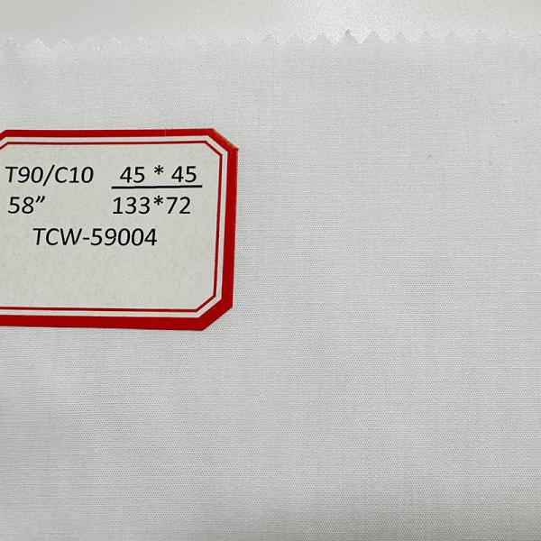 Bleached Polyester TC Cotton T90/C10 45*45 133*72 150CM TC Polyester Cotton
