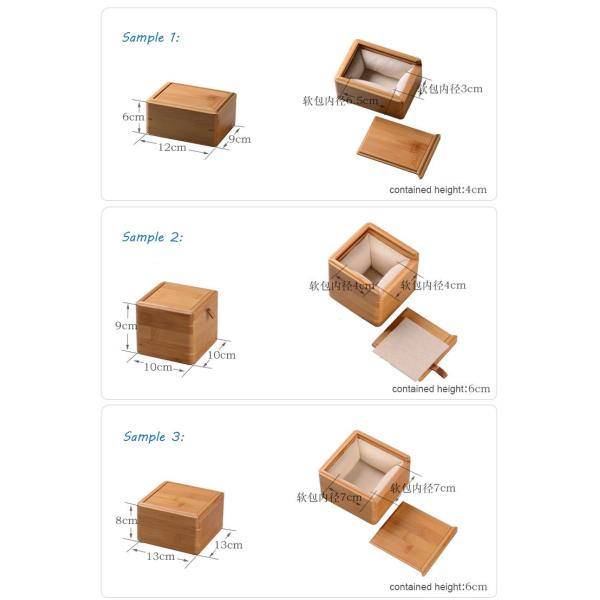 Multi Compartments Tea Bag Organizer Wooden Box with Bamboo and Polyester Construction