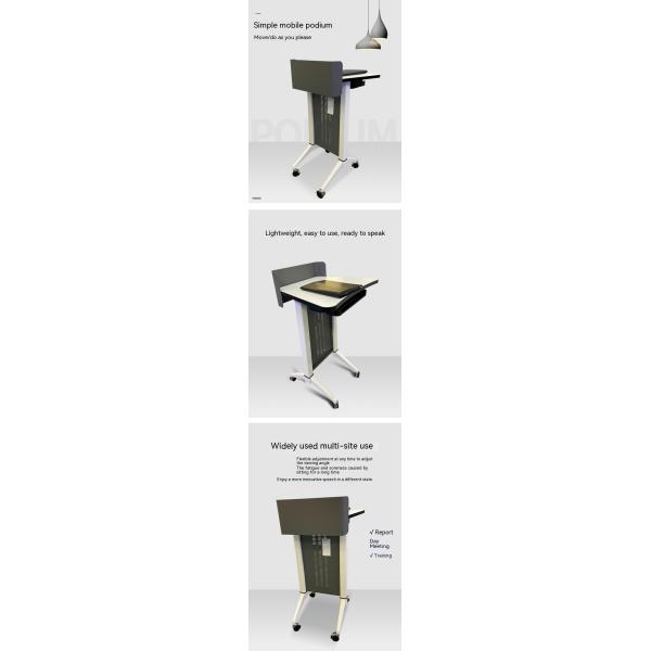 Eco-friendly Modern Design Mobile Classroom Lectern Stand for Church Speech Podium