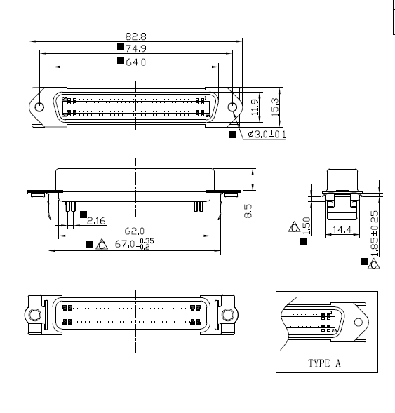 50 25 пар разъем-розетки припоя Centronic ленты Pin с металлической пластиной