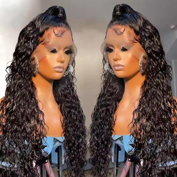 Deep Water Wave Lace Front Human Hair Wigs Pre Plucked  Human Hair Wig