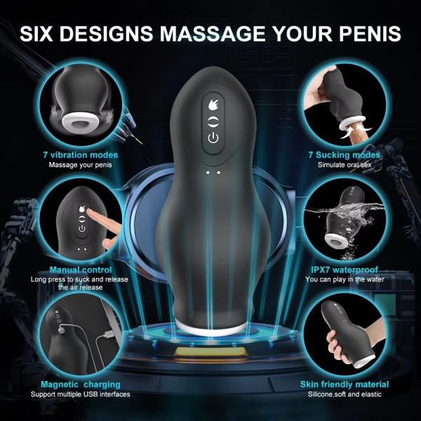 Men's Trainer Exercise masturbator cup waterproof sucking vibration Telescopic male trained glans sucker