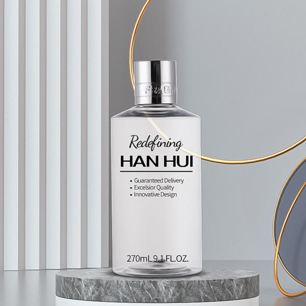 Bouteille de lotion en plastique clair de capacité 9 OZ avec capuchon à disque 24/410 taille du cou