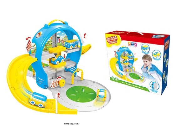 24  Portable Kids Toy Vehicles Parking Garage With Assembly Track  2 Cars