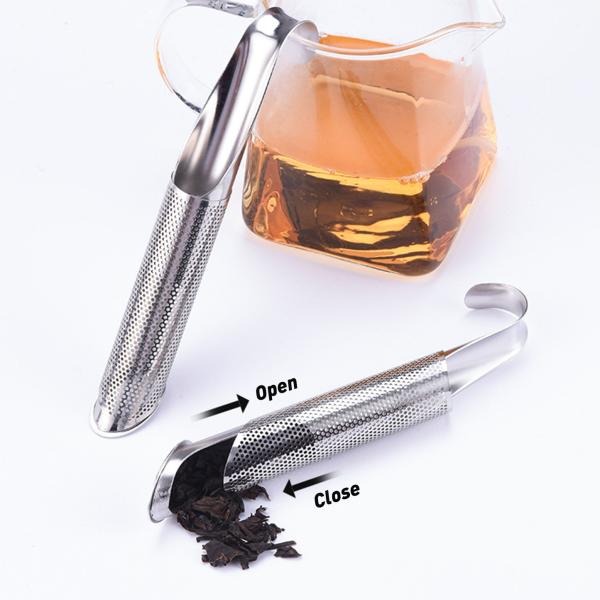 Stainless Steel Long-Handle Spice Strainer Mesh Pipe Tea Infuser for Kitchen Supplies
